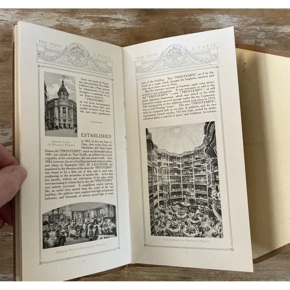 Vintage travel tourist booklet Souvenir of a Visit to Paris Printemps 1910's 20s